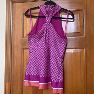Banana Republic silk halter top.  Size 10 fuchsia pink